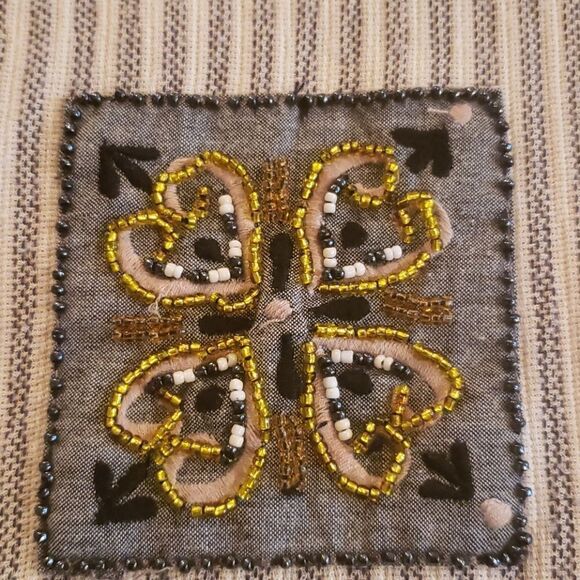 FAITH by Celia Forrester Casual Pinstriped Bead Top - Picture 8 of 9